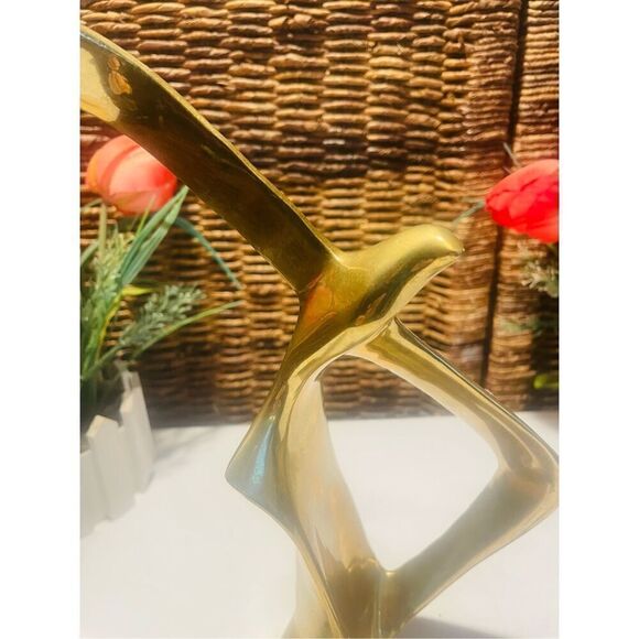 Mid Century Art Deco Bird in Flight Brass Sculpture-RARE - Picture 5 of 13